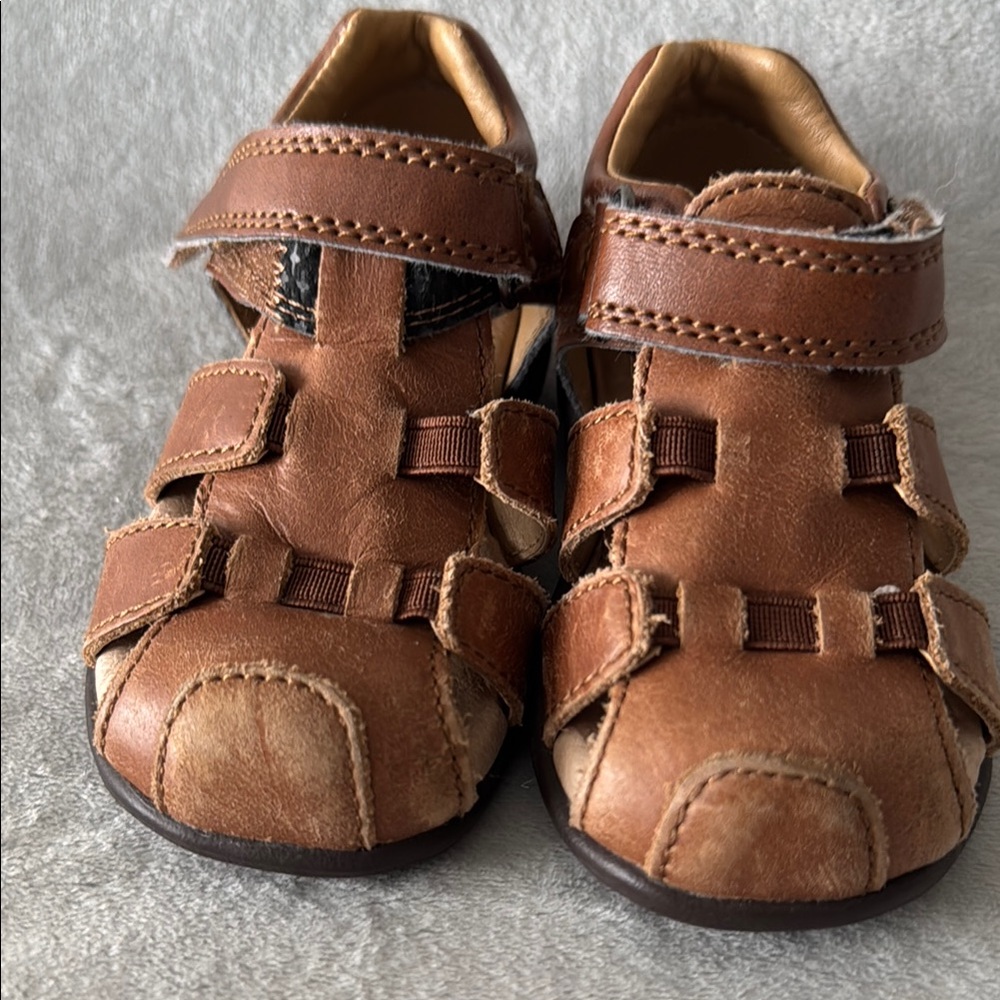 Brown Leather Kids Shoes